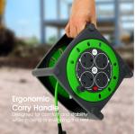 15m Heavy Duty 4 Socket Extension Cable Reel