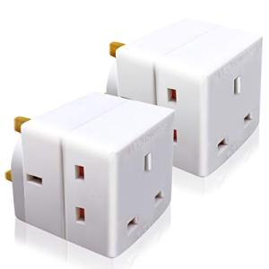 EXTRASTAR 3-Way Mains Plug Adapter Pack of 2