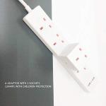 EXTRASTAR 3-Way Mains Plug Adapter Pack of 2