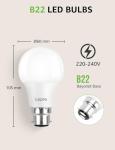 Warm White LED Bayonet Light Bulbs, Pack of 6