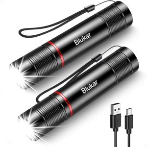Blukar Rechargeable LED Flashlight - 2 Pack