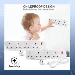 4-Gang 2m Extension Cable with UK Plug