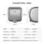 Anydry 2800 Heavy Duty Stainless Steel Hand Dryer