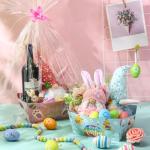 Easter Gift Basket Set with Cellophane & Bows