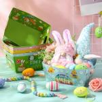 Easter Gift Basket Set with Cellophane & Bows