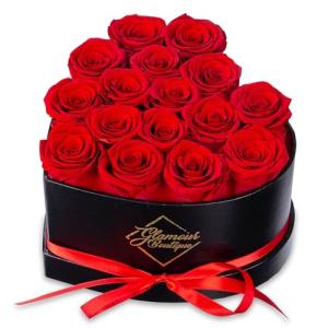 Heart-Shaped Box of Forever Red Roses