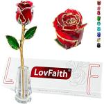 24K Gold-Dipped Rose Gift with Crystal Stand