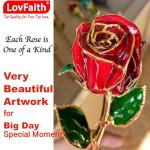 24K Gold-Dipped Rose Gift with Crystal Stand