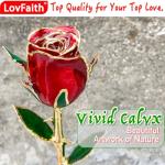 24K Gold-Dipped Rose Gift with Crystal Stand