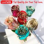 24K Gold-Dipped Rose Gift with Crystal Stand