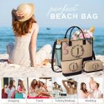 Personalized Jute Tote and Makeup Bag Set