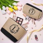Personalized Jute Tote and Makeup Bag Set