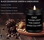 Sandalwood Candle - Perfect Gift for Dad