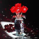 Red Crystal Rose Figurine - Perfect Gift for Her