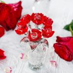 Red Crystal Rose Figurine - Perfect Gift for Her