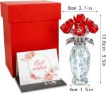 Red Crystal Rose Figurine - Perfect Gift for Her