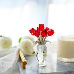 Red Crystal Rose Figurine - Perfect Gift for Her