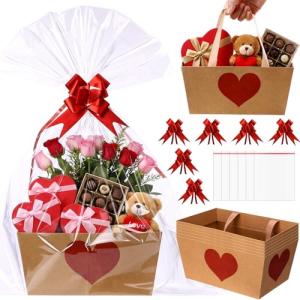Valentine's Day Heart Gift Basket Set of 6