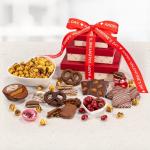 Valentine's Day Chocolate and Caramel Gift Tower