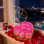 Charming Soap Flower Bouquet in Iron Basket