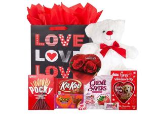 Sweet Valentine Basket with Teddy and Treats