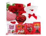 Sweet Valentine Basket with Teddy and Treats