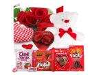 Sweet Valentine Basket with Teddy and Treats