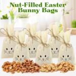 Joyful Easter Nuts Gift Basket with Bunny Bags