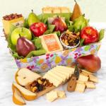 Easter Fresh Fruit Basket with Crackers and Cheese