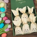 Joyful Easter Nuts Gift Basket with Bunny Bags