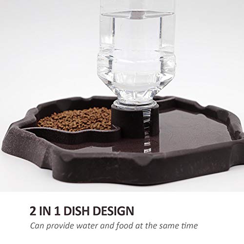 MACGOAL Reptile Food and Water Bowl with Bottle