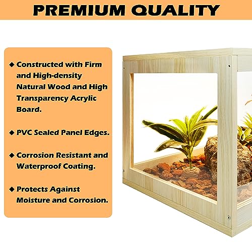 Prolee Bearded Dragon Terrarium with Lamp Fixture and Lock Design