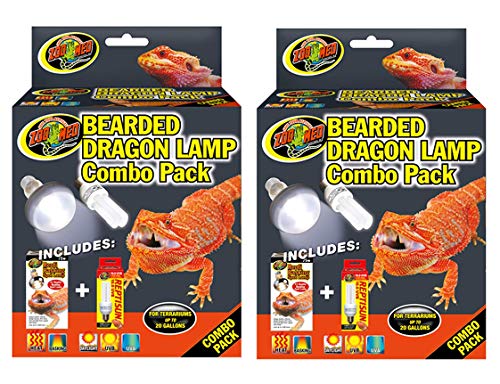 Zoo Med Combo Pack: Bearded Dragon Lamp, 2 Bulbs