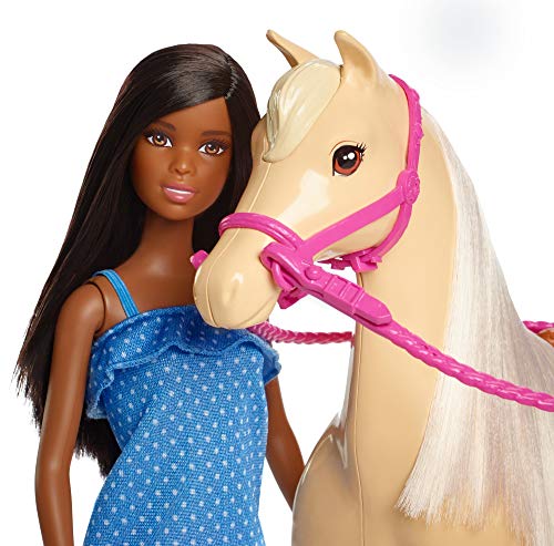 Brunette Barbie Doll with Horse - 90s Nostalgia