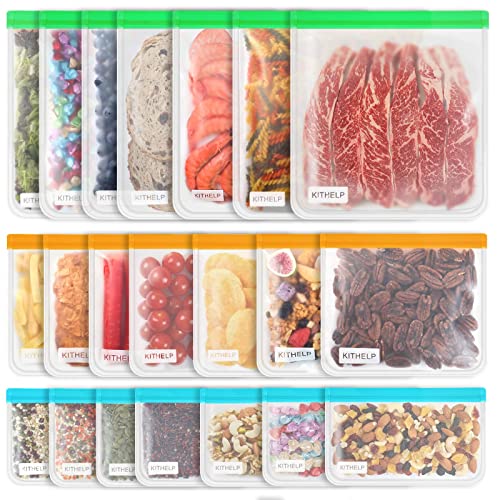 Reusable BPA-Free Food Storage Bag Set, 21 Pieces