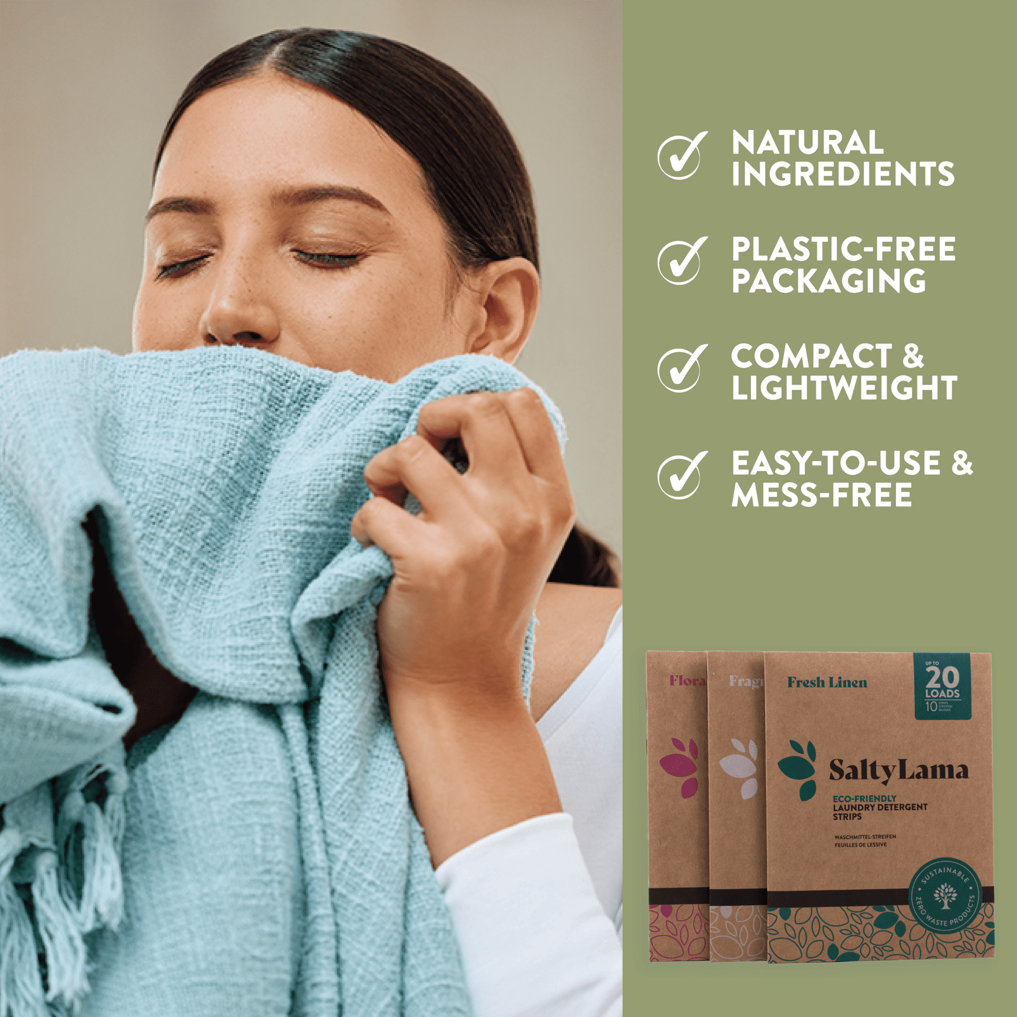 SaltyLama Fresh Linen Laundry Detergent Sheets