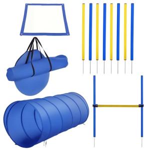 PawHut 4PC Dog Agility Course Kit - Blue/Yellow