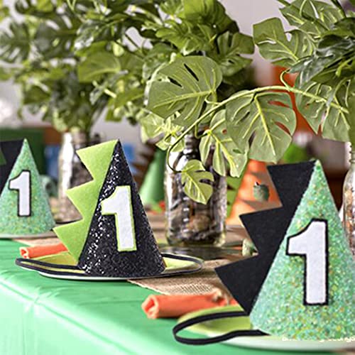 Green Dinosaur 1st Birthday Crown Hat