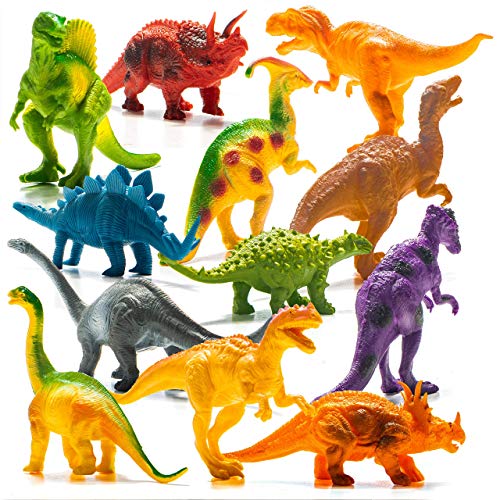 PREXTEX Dinosaur Toy Figures & Educational Book Set