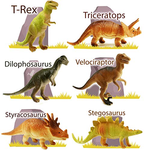 Dinosaur Figurines with Trees Set for Kids