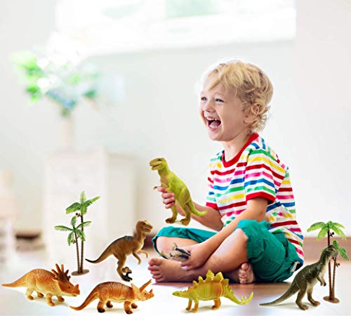 Dinosaur Figurines with Trees Set for Kids