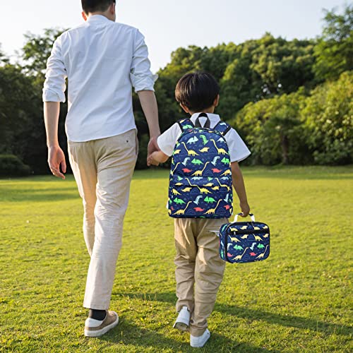 Dino-themed backpack and lunchbox set for kids