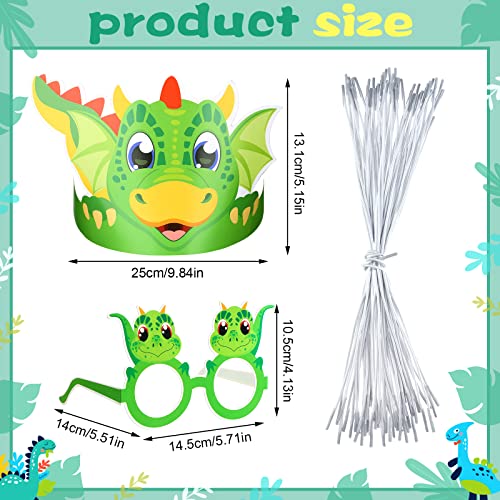 48 Pcs Dinosaur Party Hat & Glasses Set