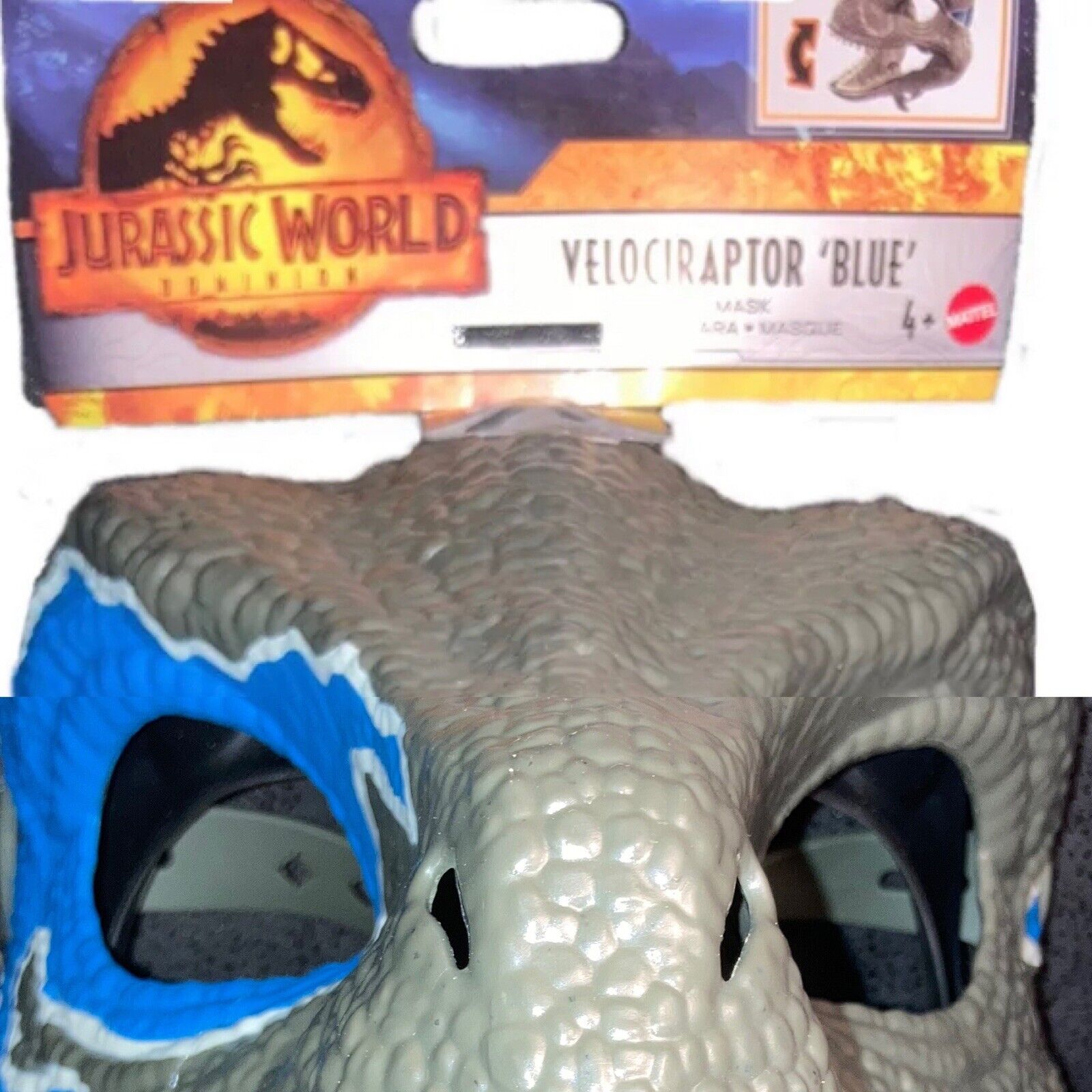 Mattel Jurassic World Velociraptor Blue Dino Mask