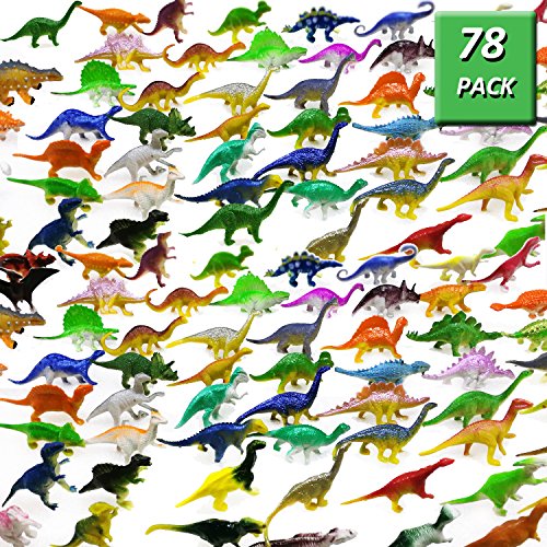 78 Mini Plastic Dinosaur Figures by OuMuaMua