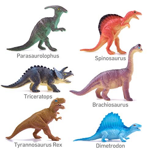 Realistic 12-Pack Dinosaur Figures with Book