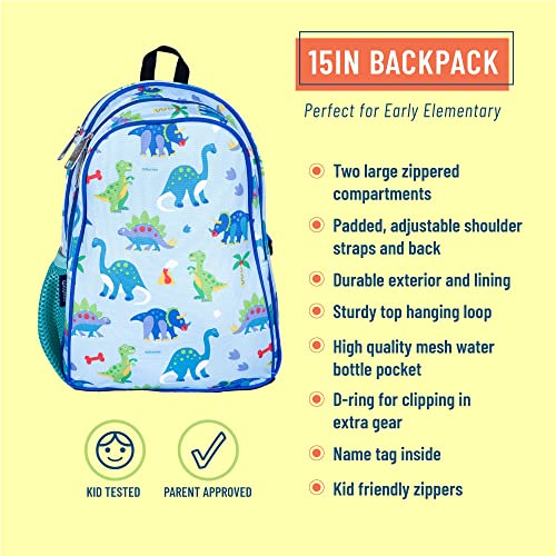 Dino-themed Children's Backpack with Padded Strap & Back