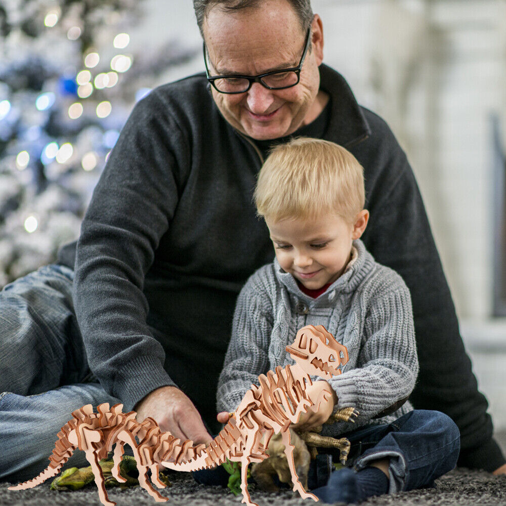 Wooden Dinosaur Skeleton Puzzle - 4 Pieces