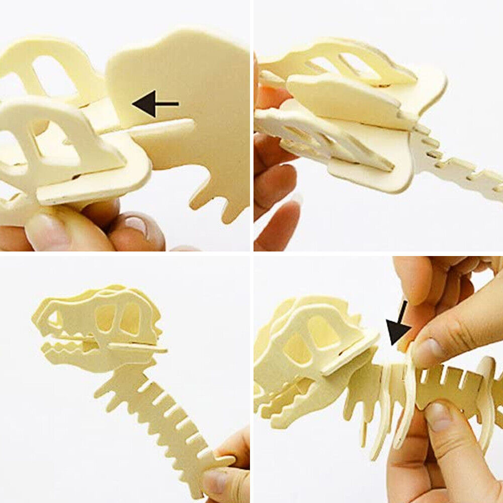 Wooden Dinosaur Skeleton Puzzle - 4 Pieces