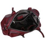 Iswee Genuine Leather Wine Satchel Tote Handbag